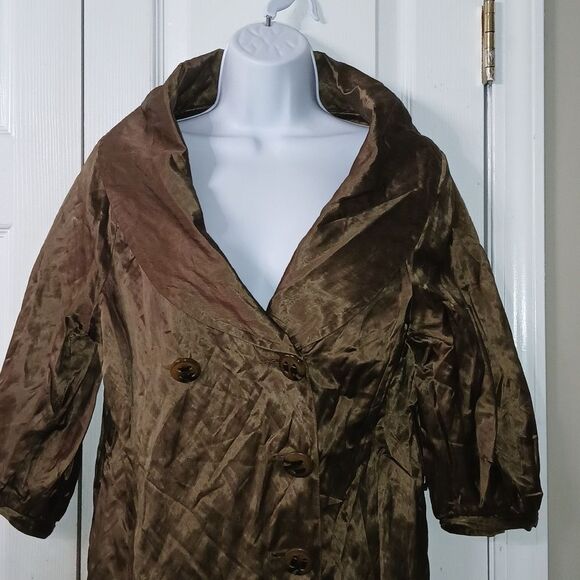 Twelve Couture Rive Gauche 2007 Bronze button front lightweight jacket Sz M - Picture 3 of 8